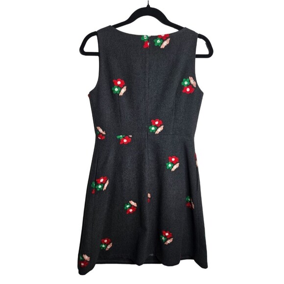 Veeko Embroidered Floral Wool Blend Sleeveless Dress A Line Mini Size US 4 | 34 - Picture 2 of 12